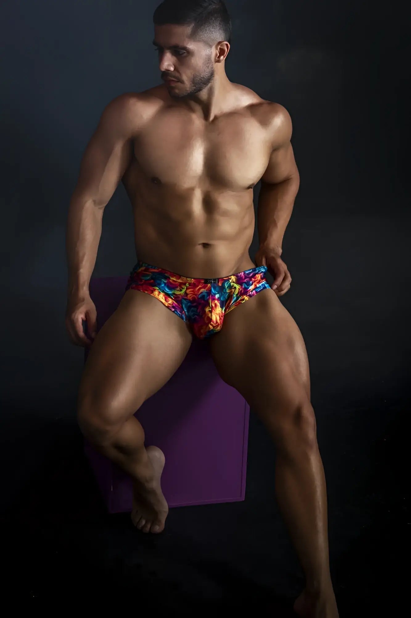 Xtremen 91170 printed trunks fire color with vibrant flame pattern in bold reds blues and yellows ideal for swimming