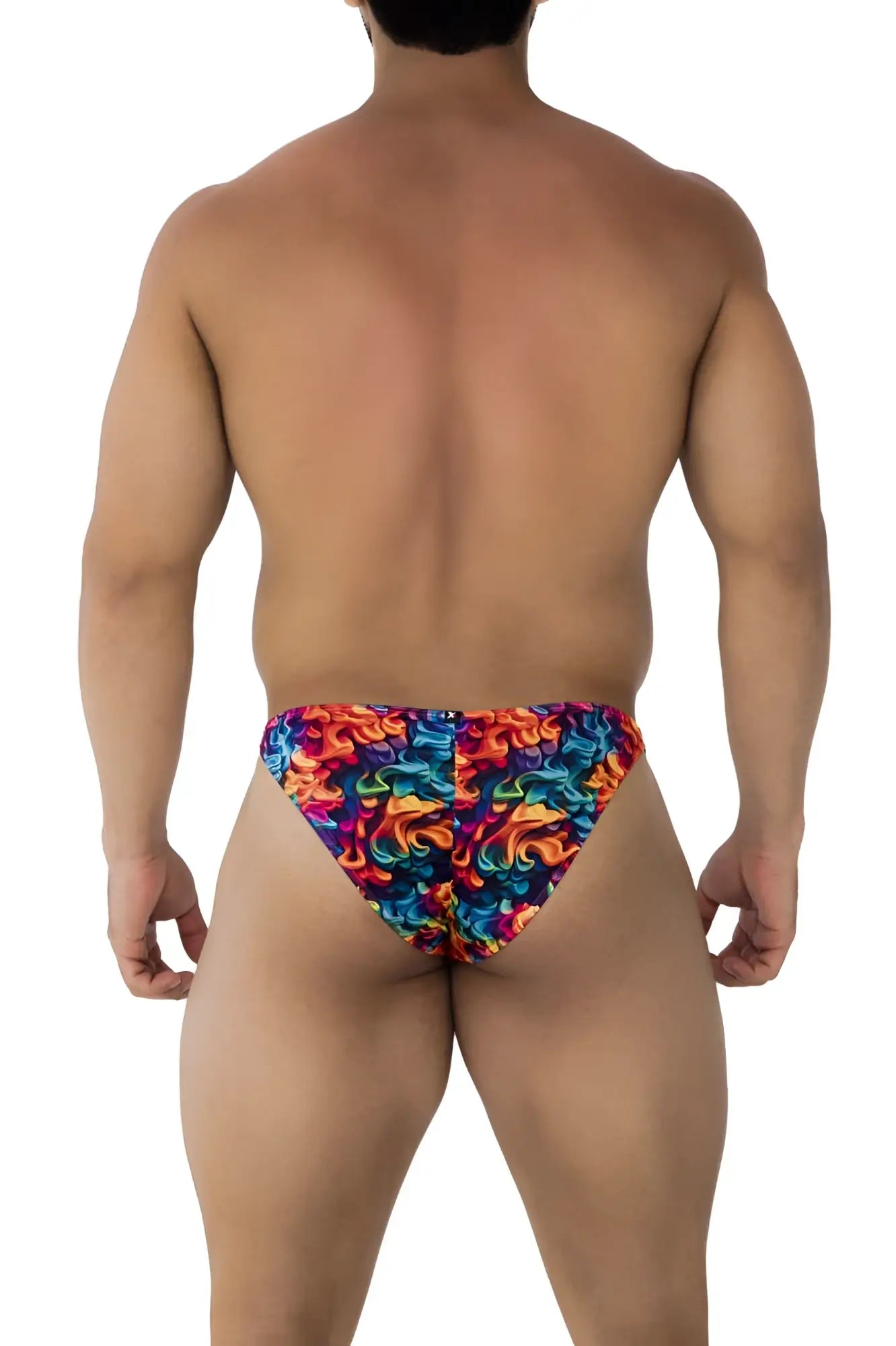 Xtremen 91172 printed bikini color fire vibrant multicolored flame-patterned swim trunks with bold eye-catching design