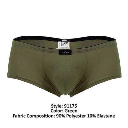 Olive green Xtremen 91175 microfiber men’s briefs with a black elastic waistband and subtle textured fabric