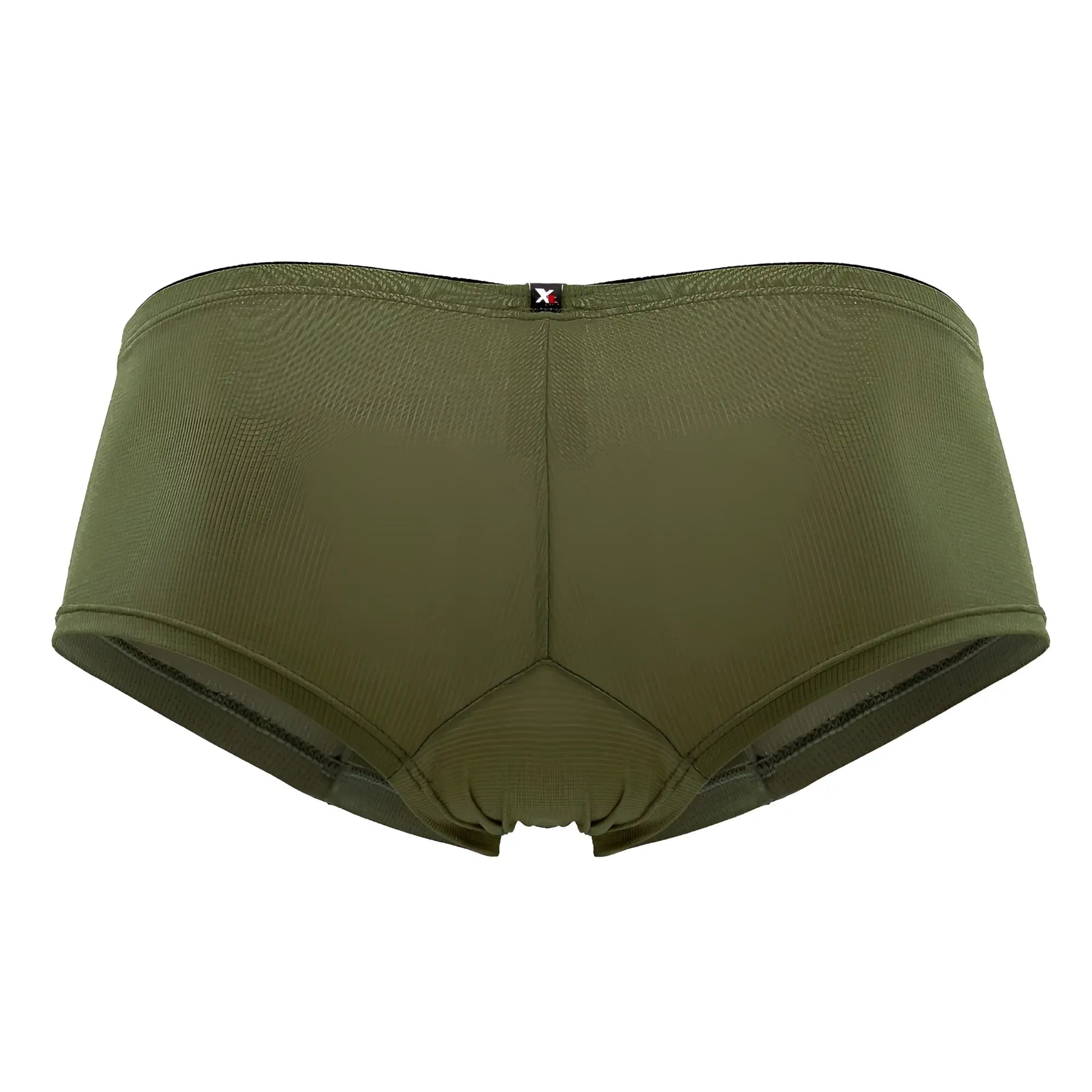 Olive green xtremen 91175 microfiber trunks for men with textured fabric and black trim designed for comfort and support