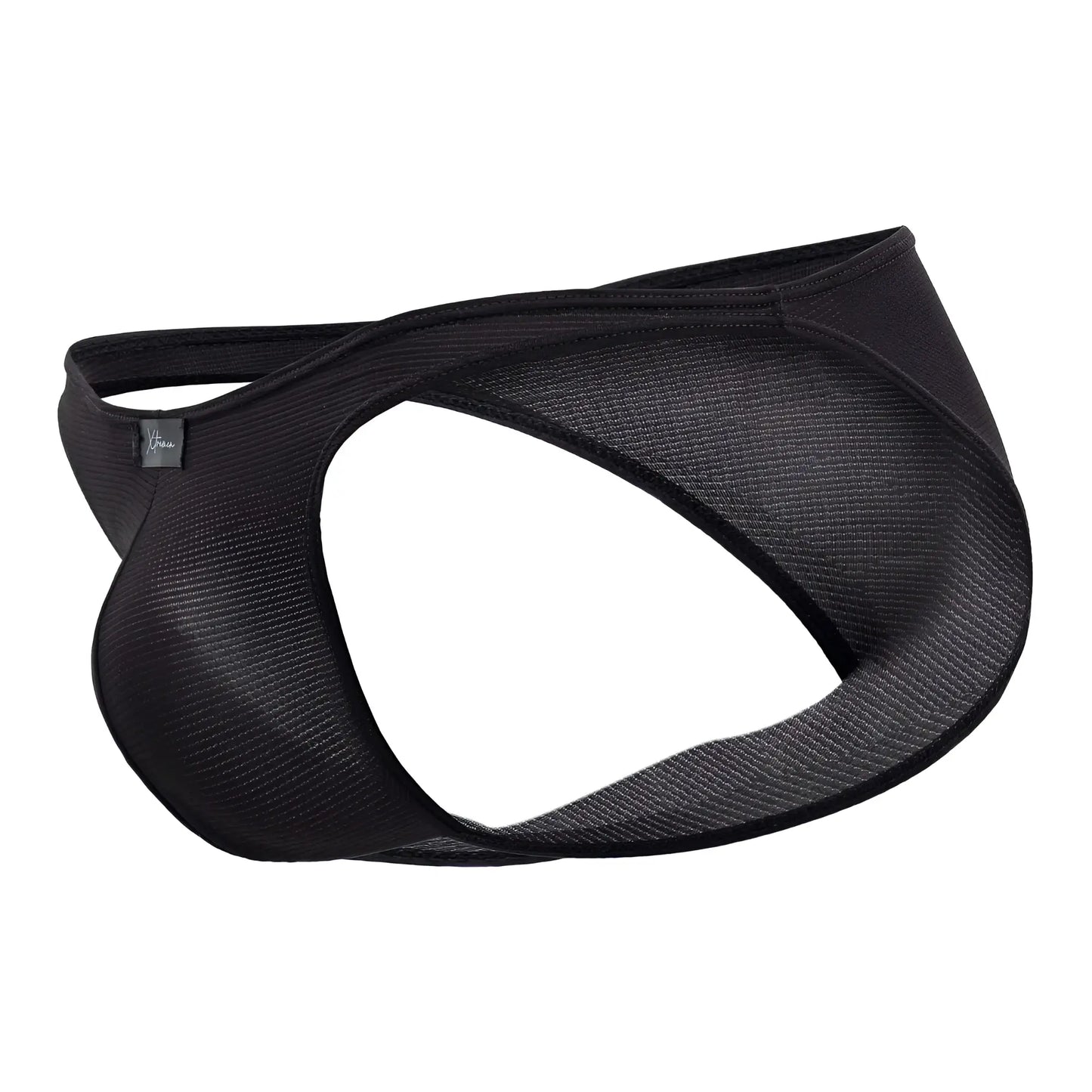 Xtremen 91177 microfiber bikini in black with sleek mesh design and reinforced elastic waistband for a snug fit