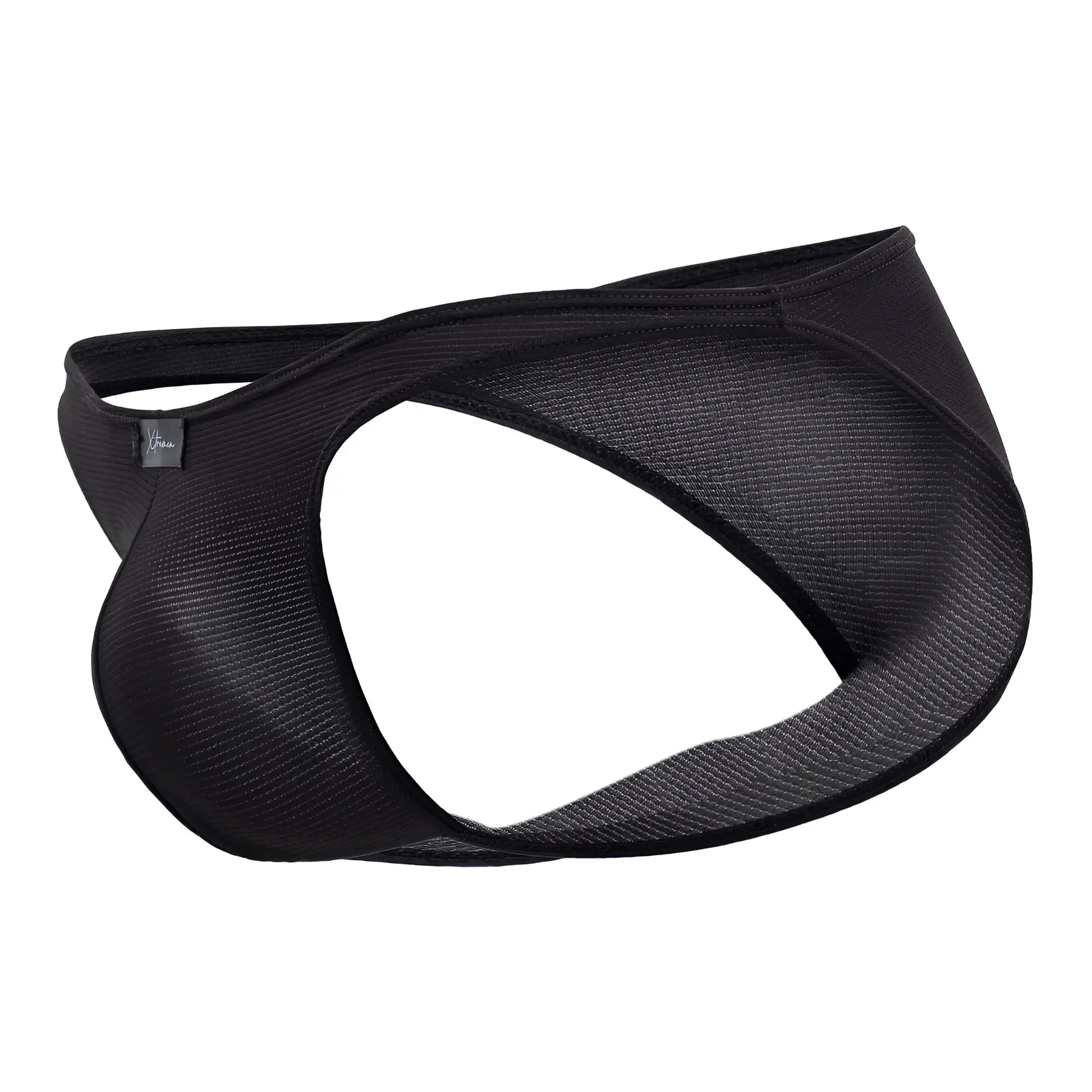 Xtremen 91177 microfiber bikini in black with sleek mesh design and reinforced elastic waistband for a snug fit