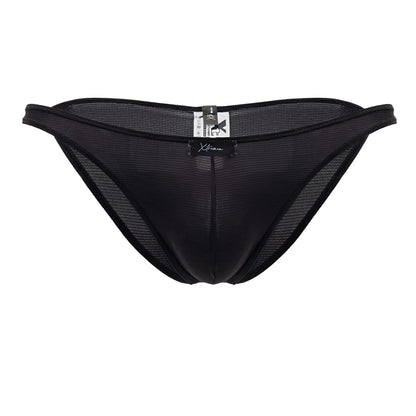 Xtremen 91177 black microfiber bikini briefs with sleek form-fitting design and subtle branding tags