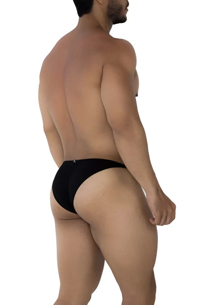 Black xtremen 91177 microfiber bikini briefs with a sleek form-fitting design
