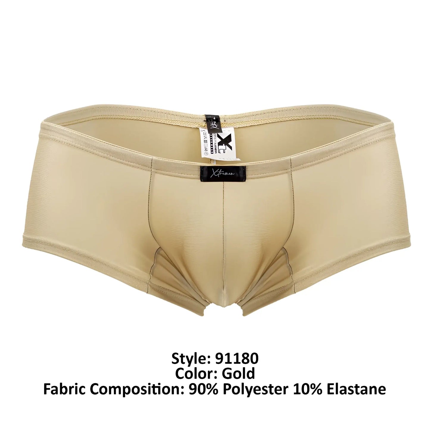 Gold xtremen 91180 microfiber trunks made of 90% polyester 10% elastane with sleek seam detailing and form-fitting design