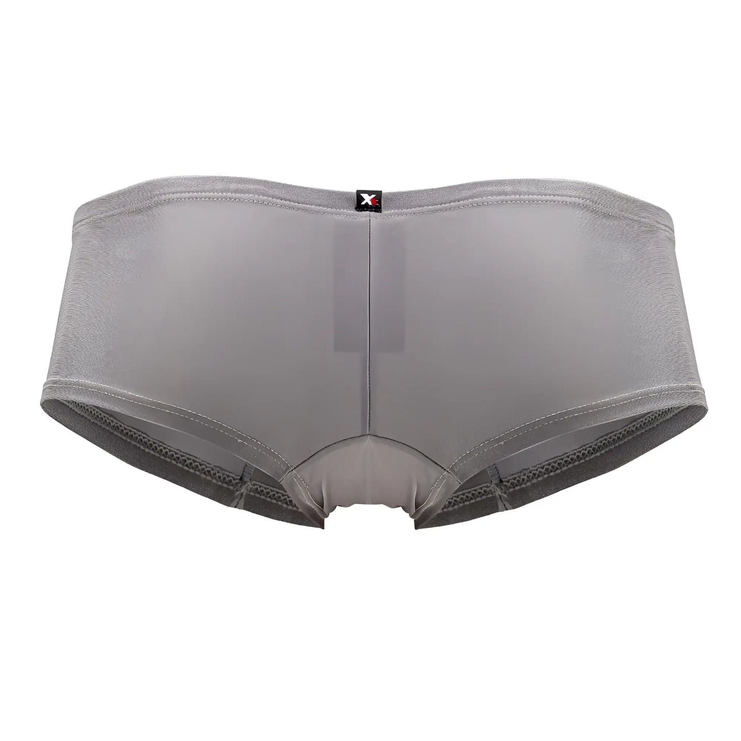 Xtremen 91180 microfiber trunks in silver gray with smooth stretchy fabric and reinforced mesh leg openings