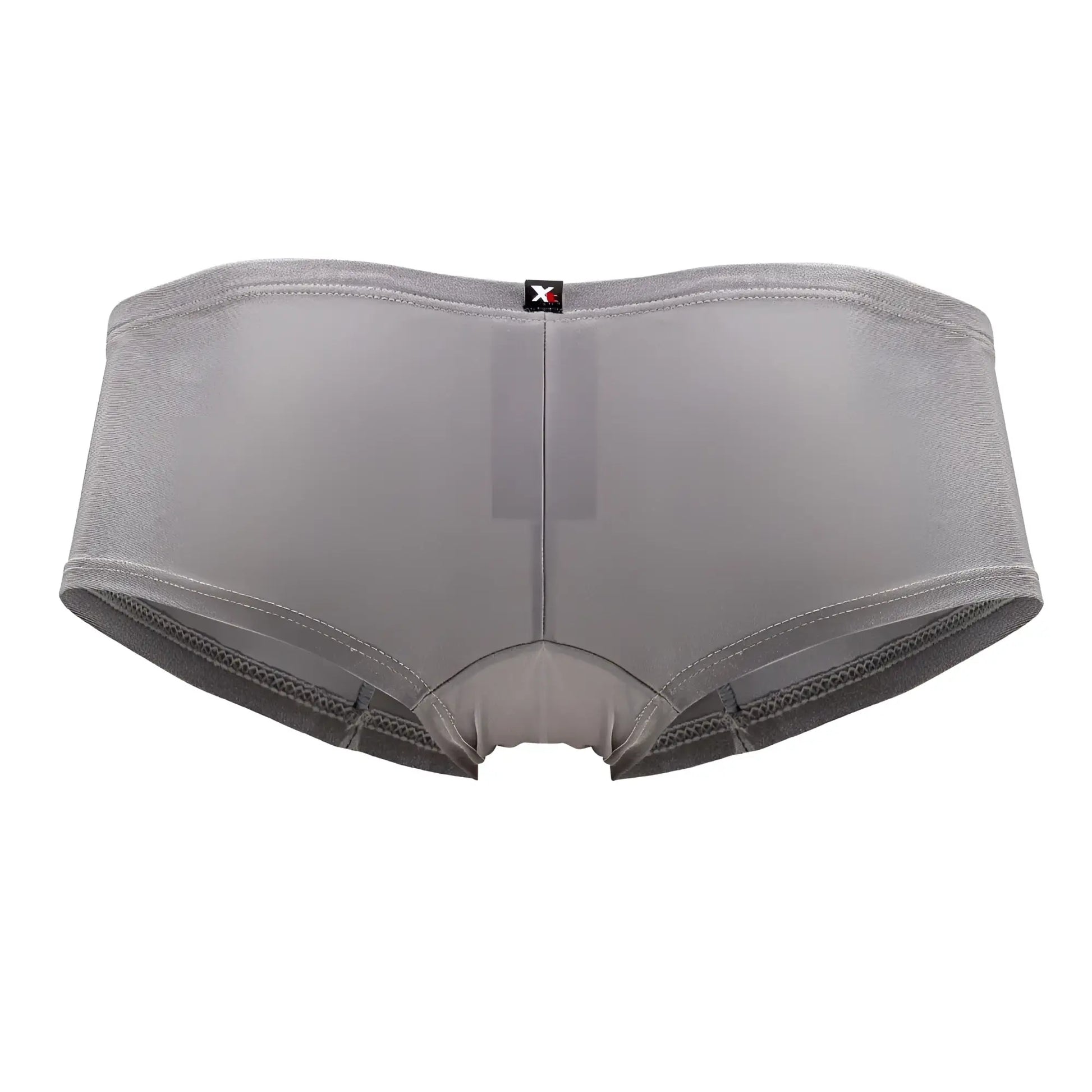 Xtremen 91180 microfiber trunks in silver gray with smooth stretchy fabric and reinforced mesh leg openings