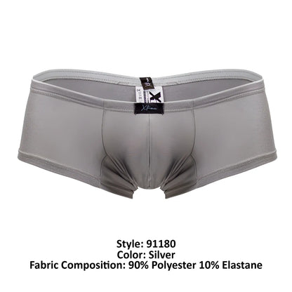Silver xtremen 91180 microfiber trunks men’s briefs made of 90% polyester 10% elastane with branded waistband