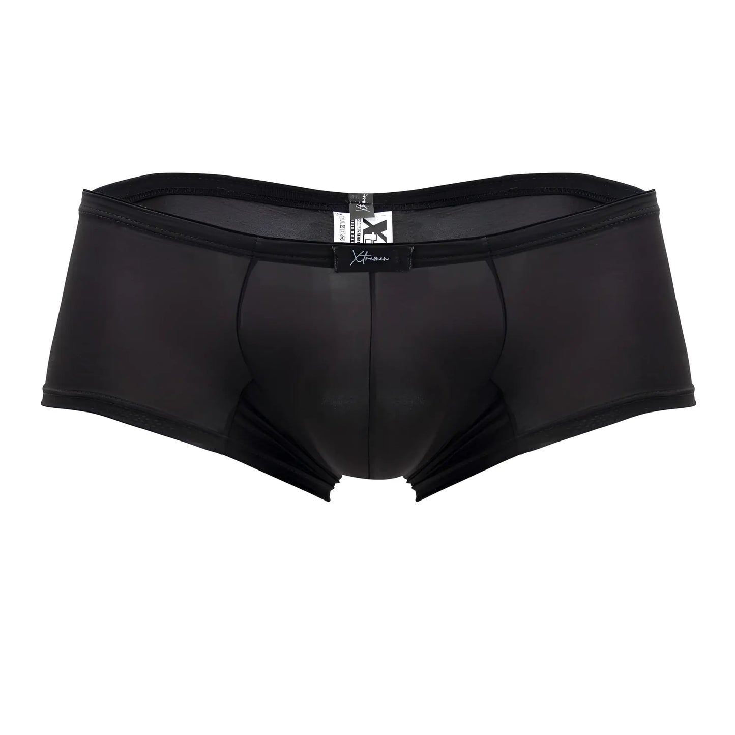 Xtremen 91181 microfiber trunks black form-fitting men’s underwear with smooth stretchy fabric and subtle mesh waistband panel