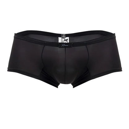 Xtremen 91181 microfiber trunks black form-fitting men’s underwear with smooth stretchy fabric and subtle mesh waistband panel