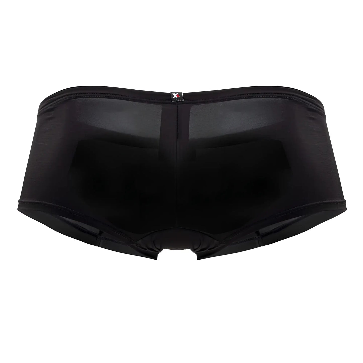 Black xtremen 91181 microfiber trunks with sleek form-fitting design mesh briefs and subtle branding on waistband