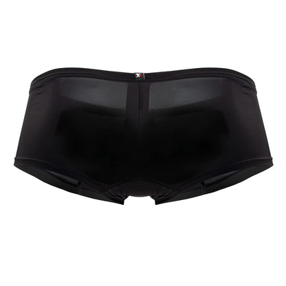 Black xtremen 91181 microfiber trunks with sleek form-fitting design mesh briefs and subtle branding on waistband
