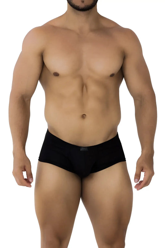 Black Xtremen 91181 microfiber trunks with sleek form-fitting design and small brand tag at the waistband