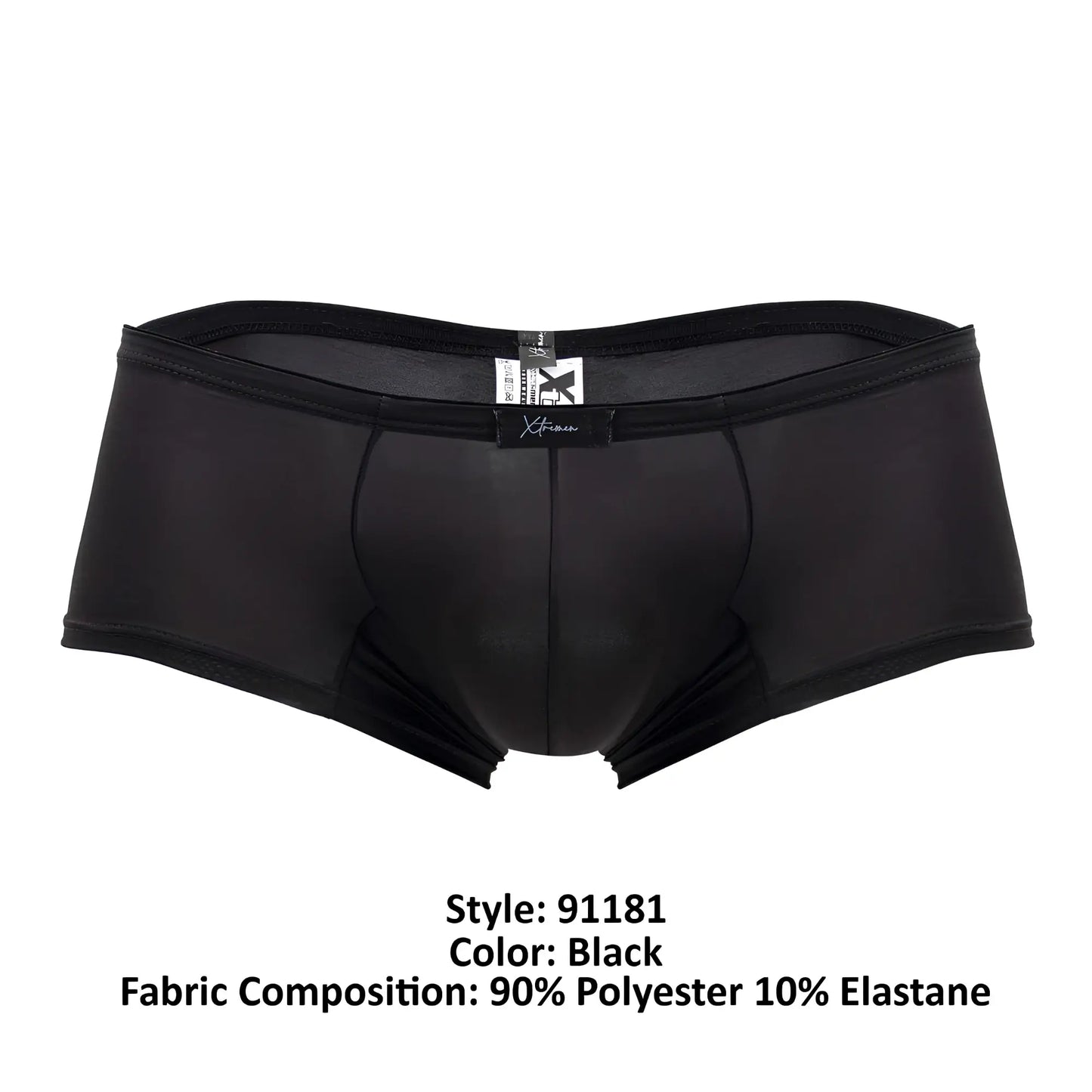 Black xtremen 91181 x-fit men’s microfiber briefs made of 90 polyester and 10 elastane shown from the back