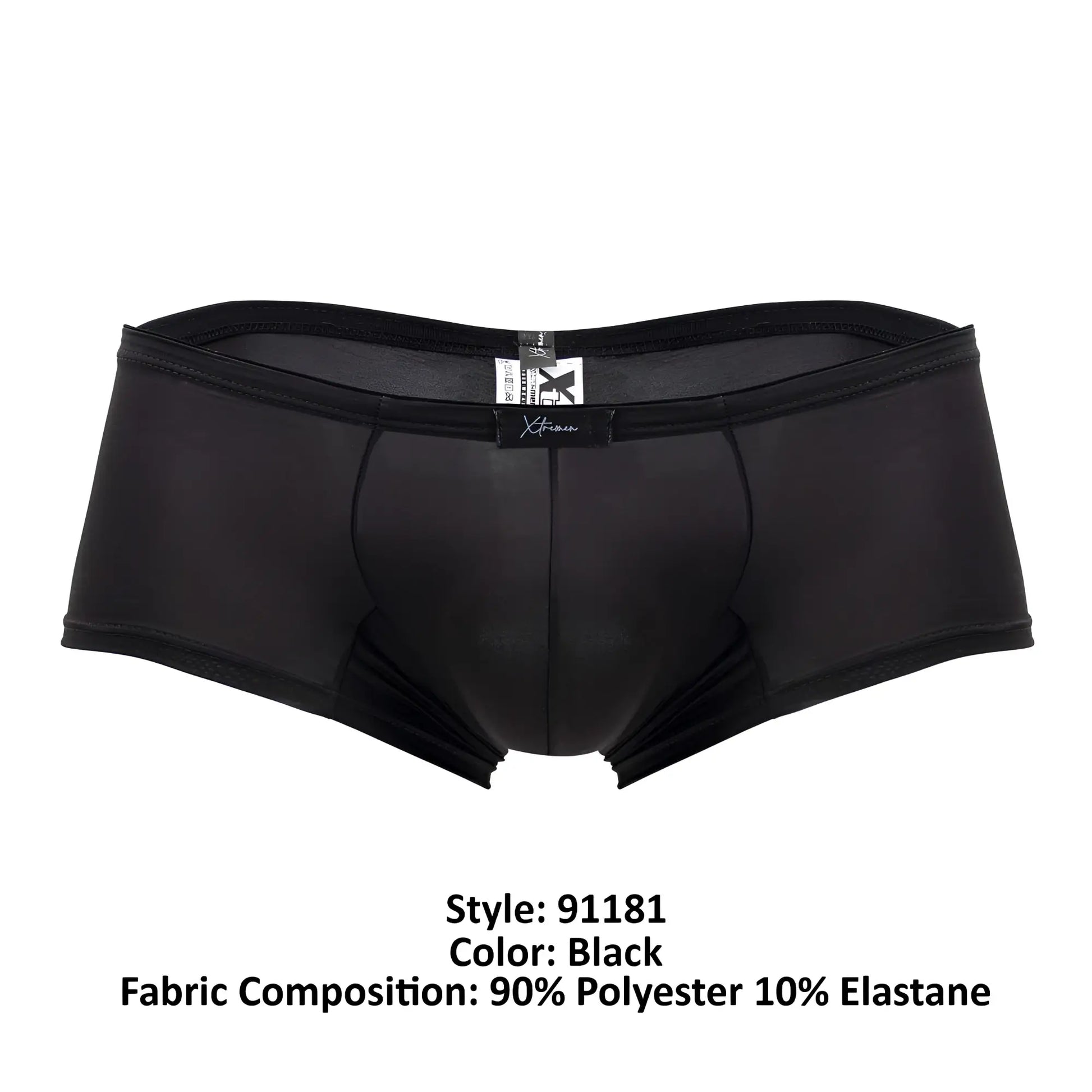 Black xtremen 91181 x-fit men’s microfiber briefs made of 90 polyester and 10 elastane shown from the back