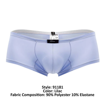 Xtremen 91181 microfiber trunks in lilac with gray trim made of 90% polyester 10% elastane for men