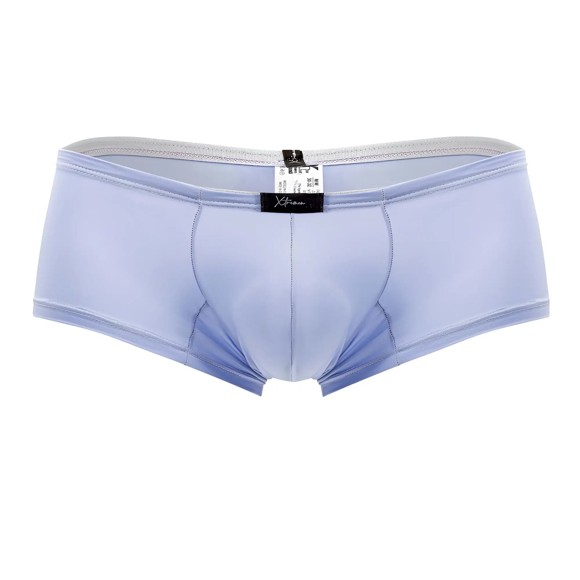 Light blue xtremen 91181 microfiber trunks with smooth form-fitting fabric and gray waistband in lilac color