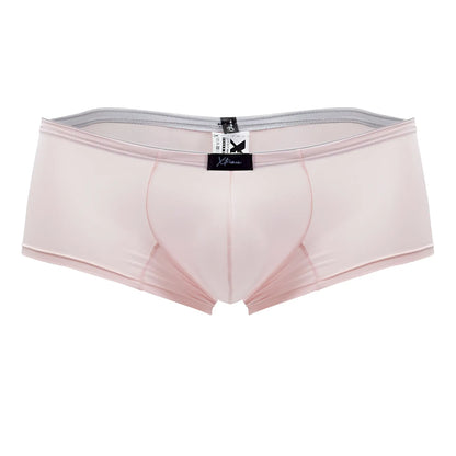 Pink xtremen 91181 microfiber trunks for men with x-fine smooth stretchy fabric and gray elastic waistband