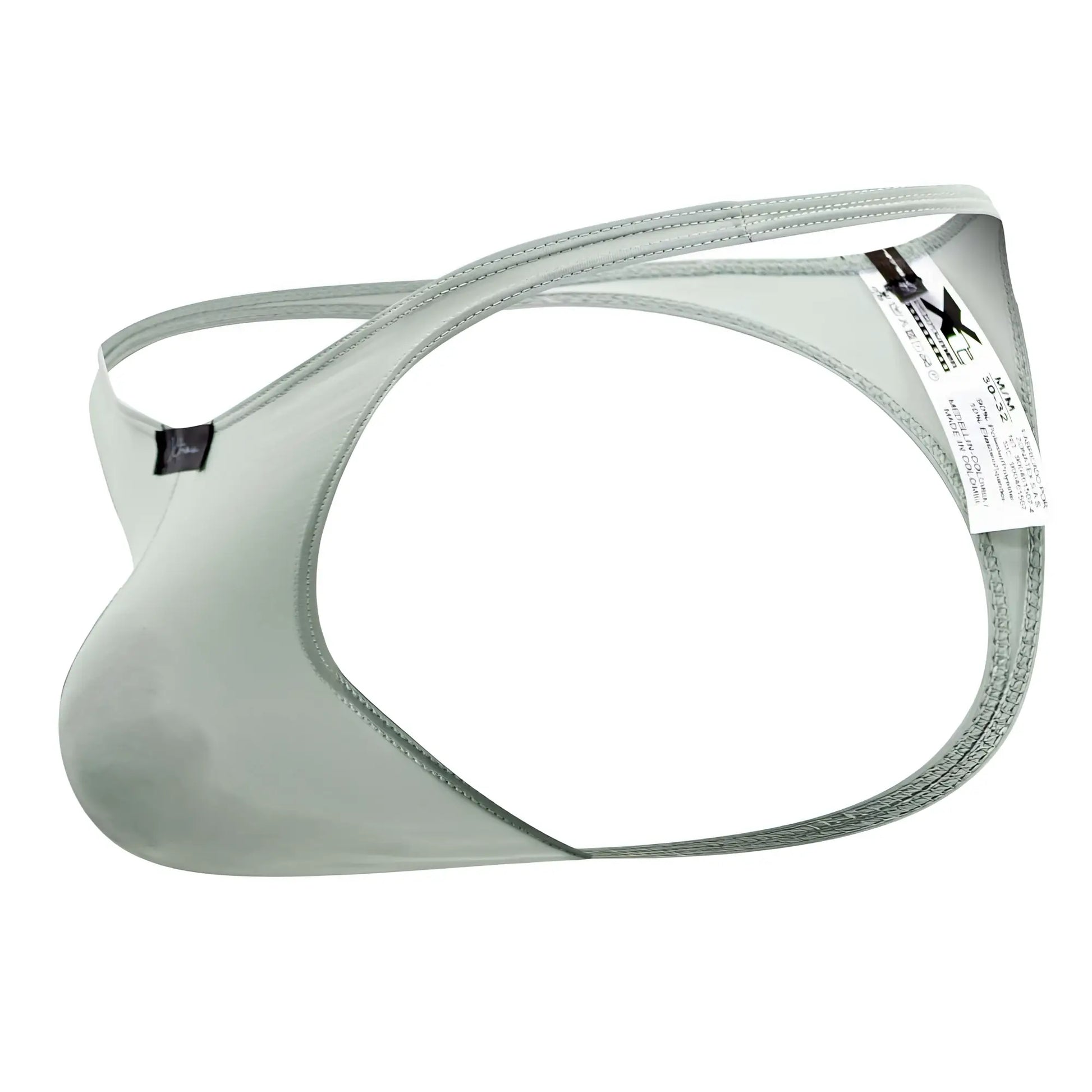 Light gray Xtremen 91182 microfiber men’s thong made of sleek, stretchy fabric with subtle sheen