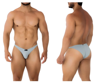 Light blue seamless microfiber briefs with minimalist design and small black logo at the waistband from xtremen 91183