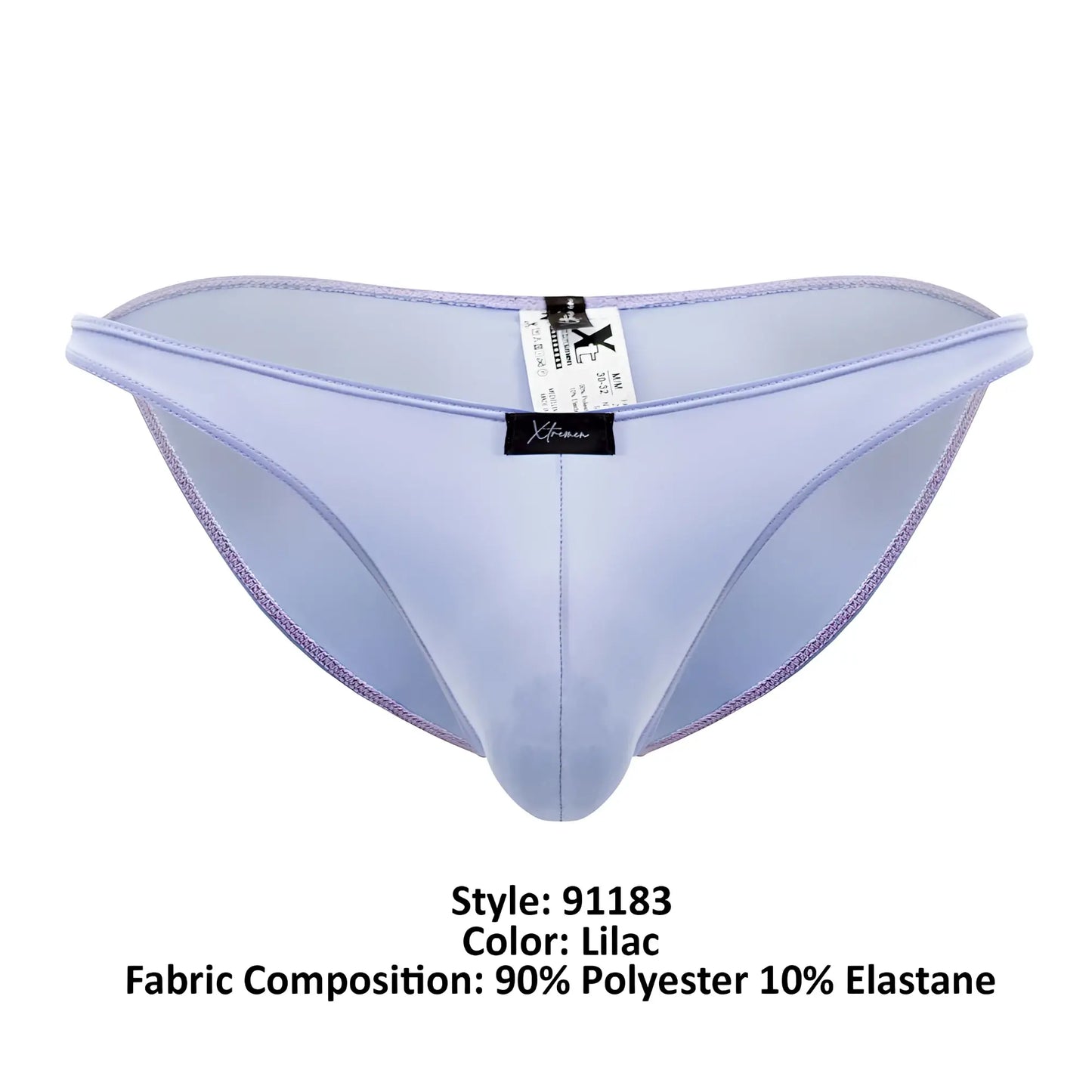 Xtremen 91183 microfiber bikini in lilac form-fitting men’s briefs made of 90% polyester and 10% elastane
