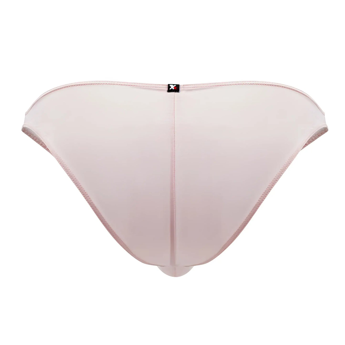 Xtremen 91183 microfiber bikini in pink with pale pink mesh fabric fine stitching and a subtle sheen