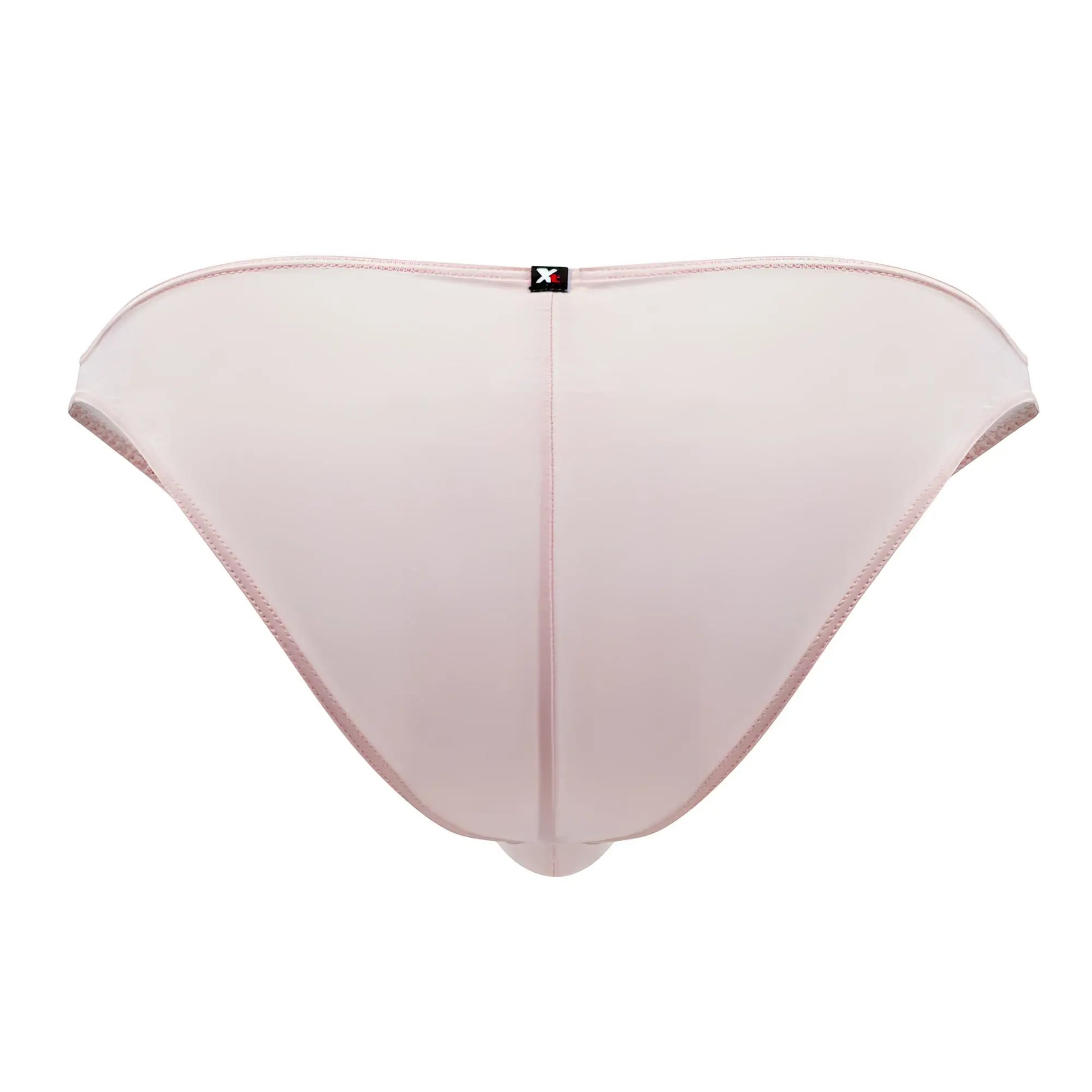 Xtremen 91183 microfiber bikini in pink with pale pink mesh fabric fine stitching and a subtle sheen
