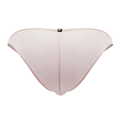 Xtremen 91183 microfiber bikini in pink with pale pink mesh fabric fine stitching and a subtle sheen