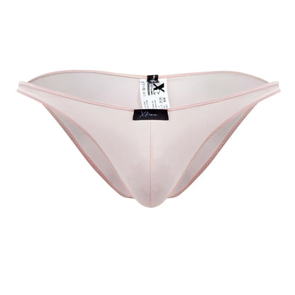 Delicate sheer pink xtremen 91183 microfiber bikini thong made of smooth translucent fabric with fine stitching