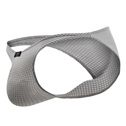 Xtremen 91186 mesh bikini men’s briefs in gray with sleek form-fitting design and reinforced stitching along edges