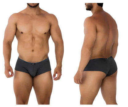 Gray xtremen 91190 jacquard trunks black men’s briefs with snug fit and small logo on front