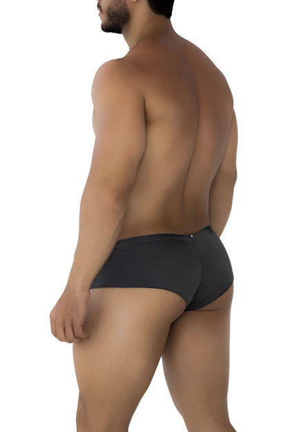 Xtremen 91190 jacquard trunks gray black briefs with smooth form-fitting jacquard fabric design