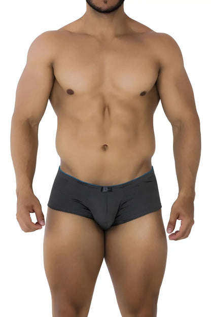 Dark gray xtremen 91190 jacquard briefs with subtle blue trim along the waistband for comfortable wear