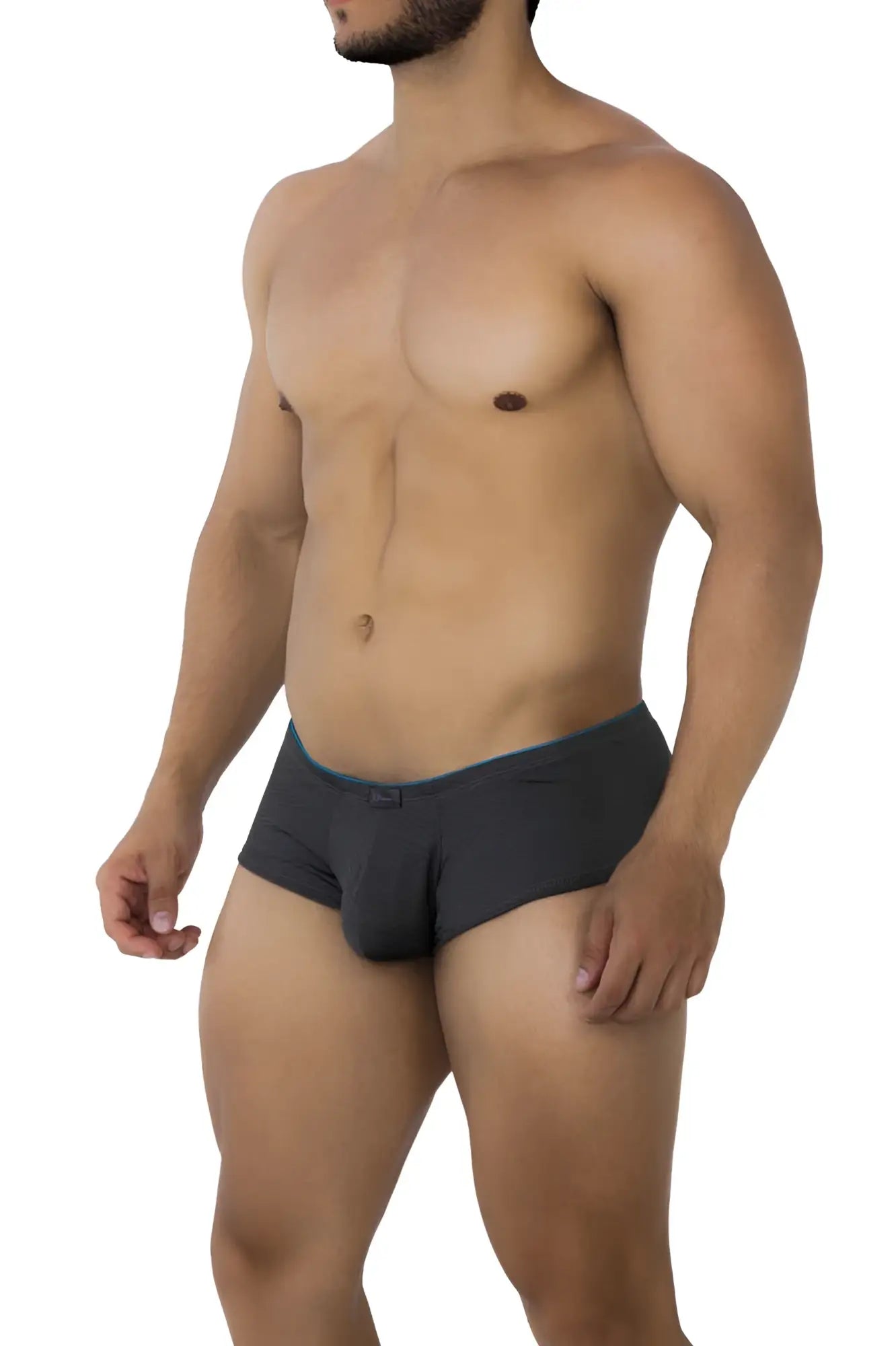 Dark gray xtremen 91190 jacquard trunks with teal trim waistband stylish and comfortable briefs for everyday wear