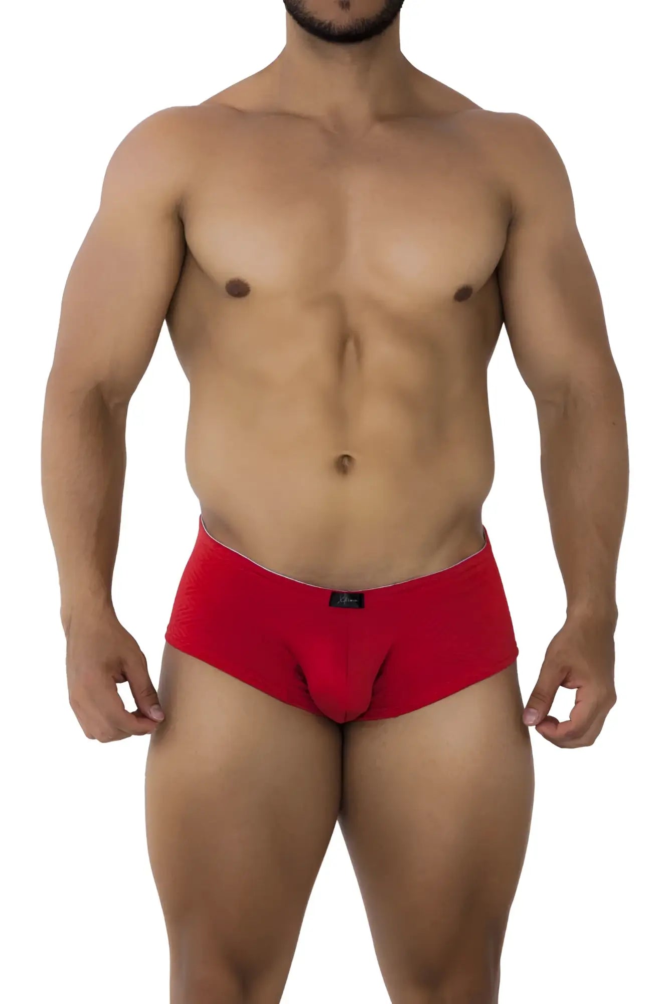 Red xtremen 91190 jacquard trunks mens briefs with a snug fit and black brand tag at the waistband
