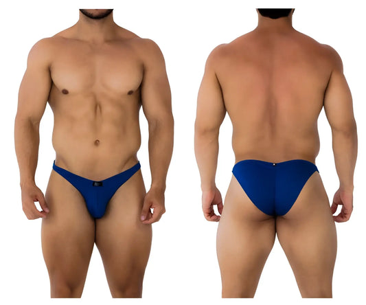 Xtremen 91192 jacquard bikini royal blue athletic briefs with sleek form-fitting design in jacquard fabric