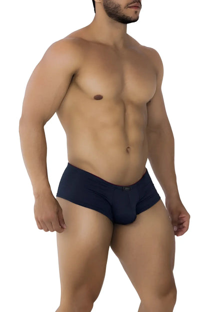 Navy blue xtremen 91199 jacquard trunks men’s briefs with smooth form-fitting fabric and subtle waistband brand tag