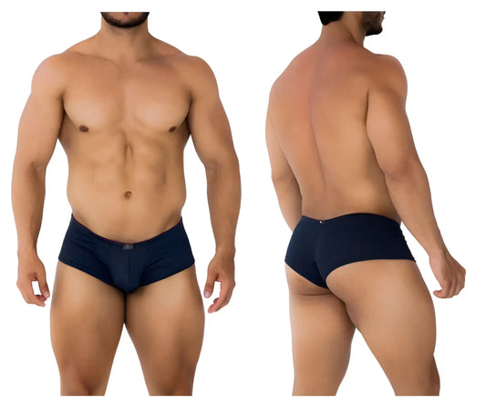 Navy blue xtremen 91199 jacquard trunks briefs with smooth form fitting design and small brand tag at waistband