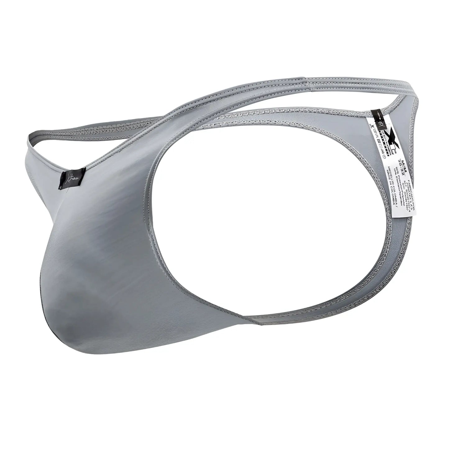 Gray xtremen 91203 microfiber men’s thong made of smooth stretch fabric with reinforced stitching on front side
