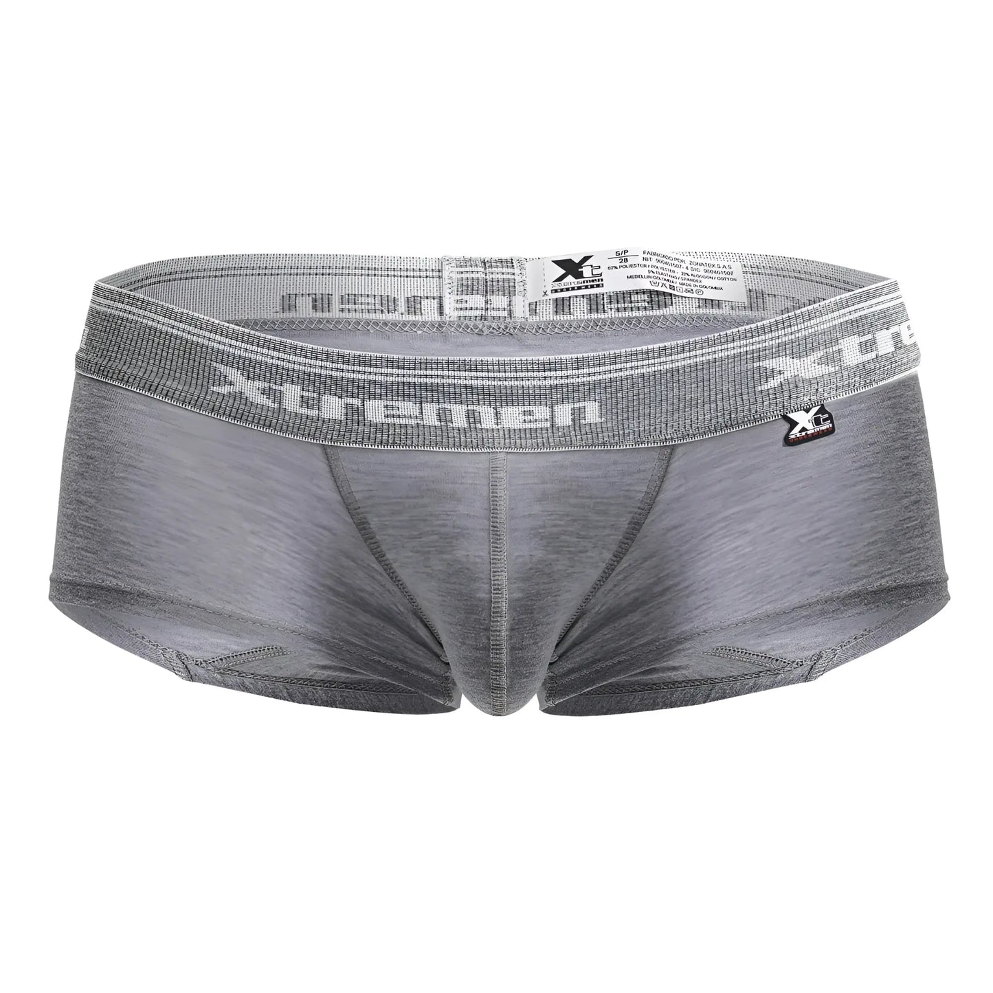 Gray heathered xtremen 91205b cotton blend men’s briefs with textured elastic waistband in jasper gray color