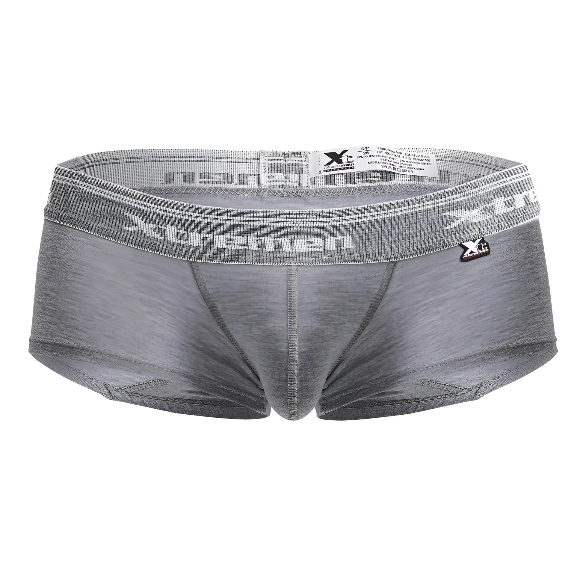 Gray heathered xtremen 91205b cotton blend men’s briefs with textured elastic waistband in jasper gray color