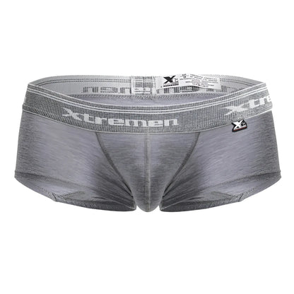 Gray heathered xtremen 91205b cotton blend men’s briefs with textured elastic waistband in jasper gray color
