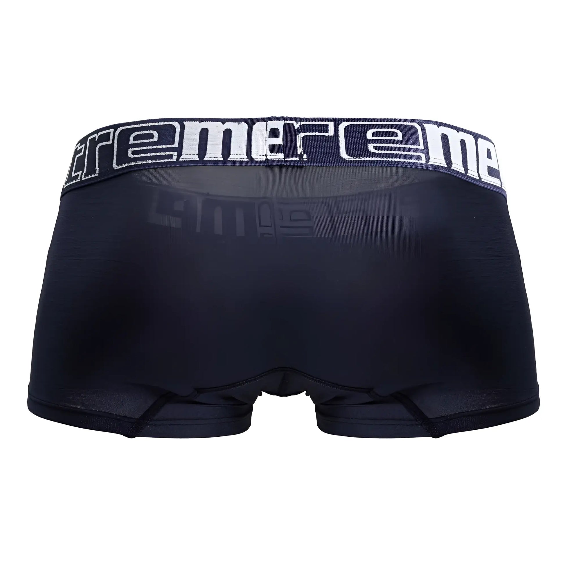 Navy microfiber trunks for men featuring supreme logo waistband xtremen 91206b underwear front view