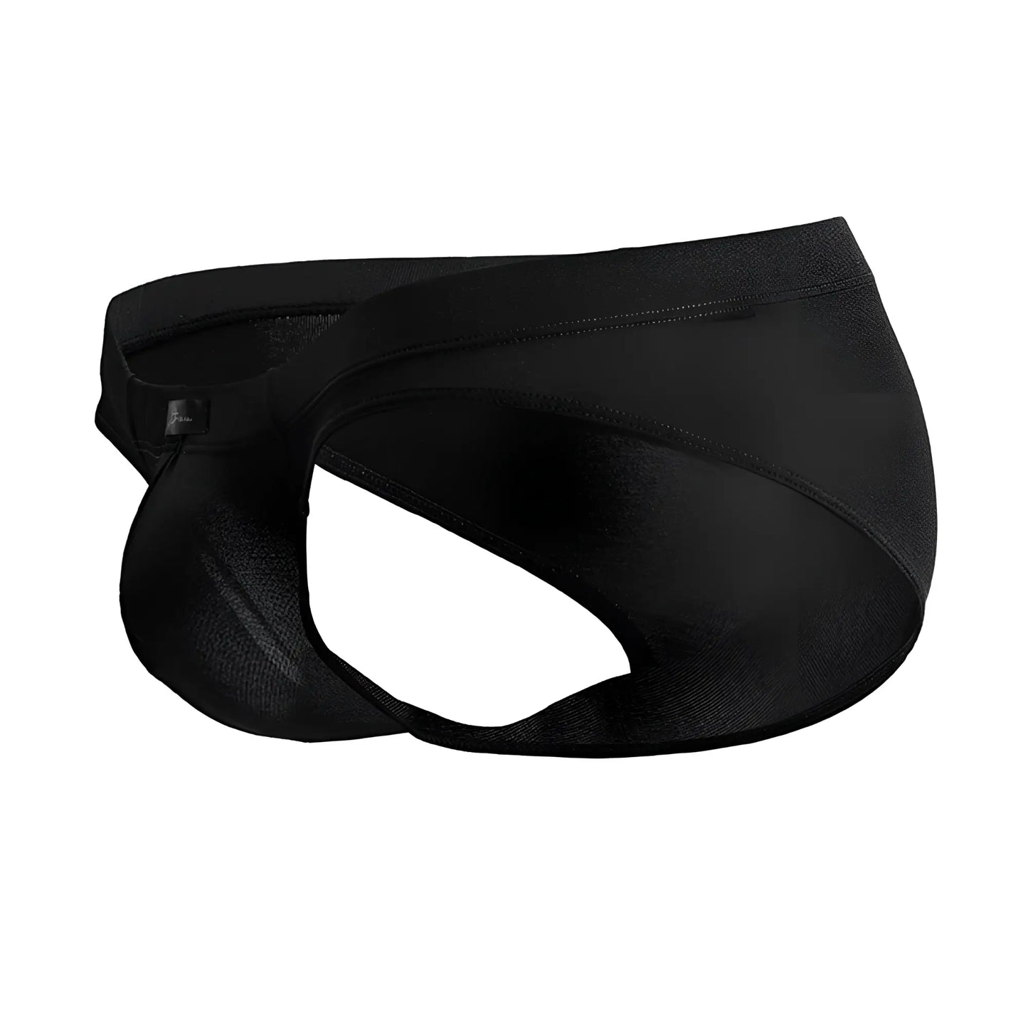Black xtremen 91207b microfiber briefs with sleek form-fitting design and breathable mesh detailing for athletic use