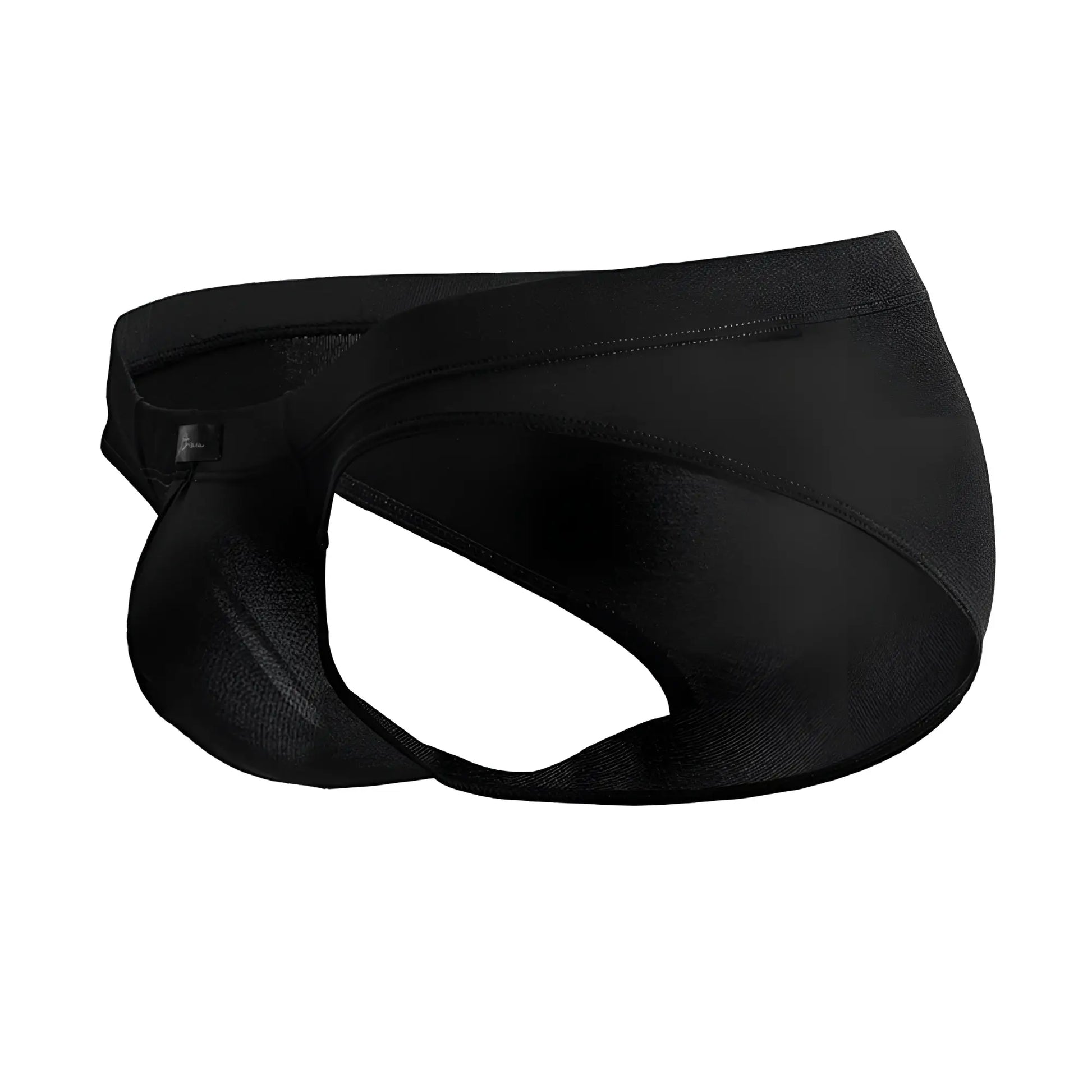 Black xtremen 91207b microfiber briefs with sleek form-fitting design and breathable mesh detailing for athletic use