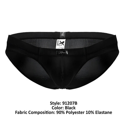 Black xtremen 91207b microfiber briefs made of 90% polyester 10% elastane with breathable mesh panels