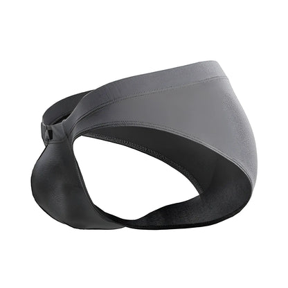 Gray and black xtremen 91207b microfiber athletic briefs with a sleek form-fitting design