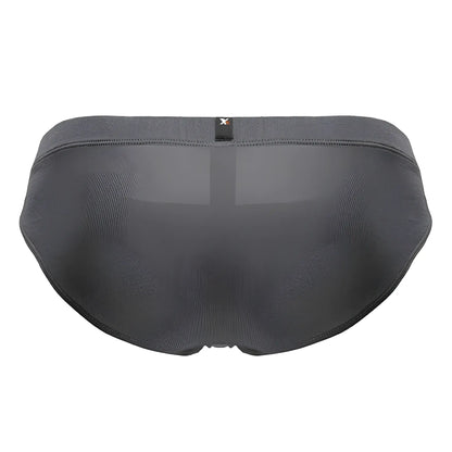 Xtremen 91207b gray microfiber briefs for men with subtle textured fabric and small branded tag on the waistband