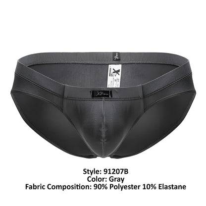 Gray xtremen 91207b microfiber briefs made of 90 polyester 10 elastane with sleek form-fitting design and reinforced stitching