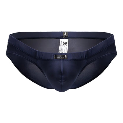 Navy xtremen 91207b microfiber briefs for men with smooth stretchable fabric and subtle branding tags visible